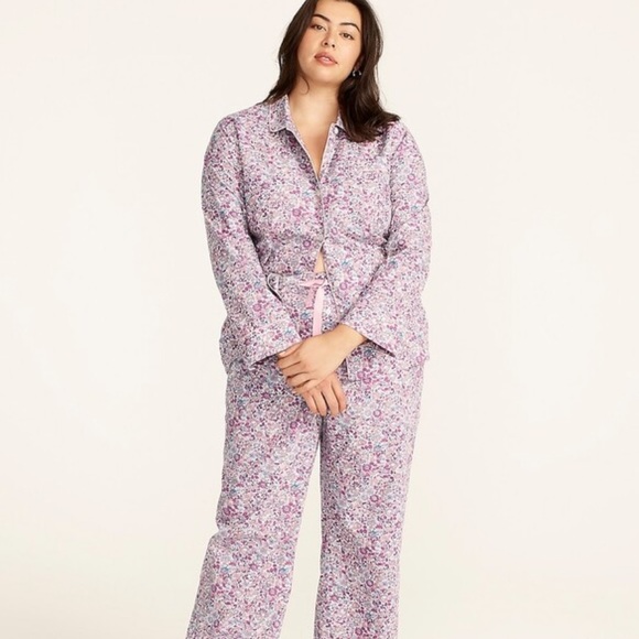 J.CREW Cotton poplin long-sleeve pajama set floral Size S BNWT AZ991 Sealed Pack - Picture 2 of 6